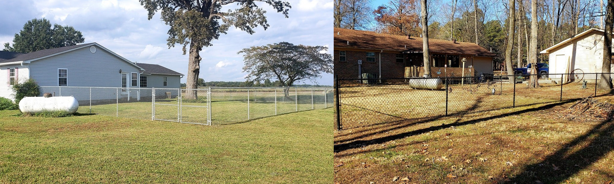 two chain link fences 