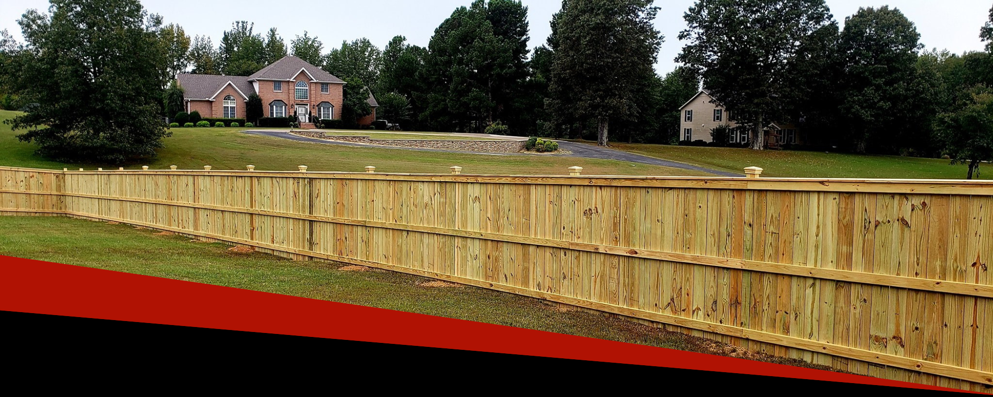 large residential wooden fence 